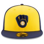 Milwaukee Brewers Pro Shop – mens milwaukee brewers new era navyyellow alternate authentic collection on-field 59fifty fitted hat Team Clothing and Headwear