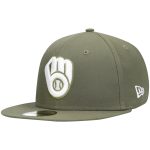 Milwaukee Brewers Pro Shop – mens milwaukee brewers new era olive white logo 59fifty fitted hat Team Clothing and Headwear
