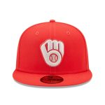Milwaukee Brewers Pro Shop – mens milwaukee brewers new era red lava highlighter logo 59fifty fitted hat Team Clothing and Headwear