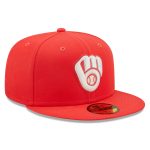 Milwaukee Brewers Pro Shop – mens milwaukee brewers new era red lava highlighter logo 59fifty fitted hat Team Clothing and Headwear