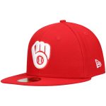 Milwaukee Brewers Pro Shop – mens milwaukee brewers new era red white logo 59fifty fitted hat Team Clothing and Headwear