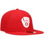 Milwaukee Brewers Pro Shop – mens milwaukee brewers new era red white logo 59fifty fitted hat Team Clothing and Headwear