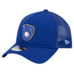 Milwaukee Brewers Pro Shop – mens milwaukee brewers new era royal 9forty a-frame trucker adjustable hat Team Clothing and Headwear