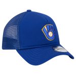 Milwaukee Brewers Pro Shop – mens milwaukee brewers new era royal 9forty a-frame trucker adjustable hat Team Clothing and Headwear