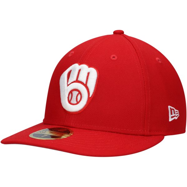 Milwaukee Brewers Pro Shop – mens milwaukee brewers new era scarlet low profile 59fifty fitted hat Team Clothing and Headwear