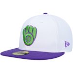 Milwaukee Brewers Pro Shop – mens milwaukee brewers new era white 50th anniversary side patch 59fifty fitted hat Team Clothing and Headwear