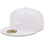 Milwaukee Brewers Pro Shop – mens milwaukee brewers new era white on white 59fifty fitted hat Team Clothing and Headwear