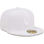 Milwaukee Brewers Pro Shop – mens milwaukee brewers new era white on white 59fifty fitted hat Team Clothing and Headwear