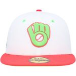 Milwaukee Brewers Pro Shop – mens milwaukee brewers new era whitecoral county stadium strawberry lolli 59fifty fitted hat Team Clothing and Headwear