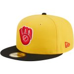 Milwaukee Brewers Pro Shop – mens milwaukee brewers new era yellowblack grilled 59fifty fitted hat Team Clothing and Headwear