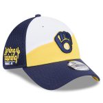 Milwaukee Brewers Pro Shop – mens milwaukee brewers new era yellownavy 2025 spring training 39thirty flex hat Team Clothing and Headwear
