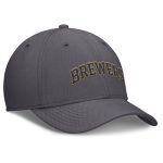 Milwaukee Brewers Pro Shop – mens milwaukee brewers nike gray swoosh performance flex hat Team Clothing and Headwear