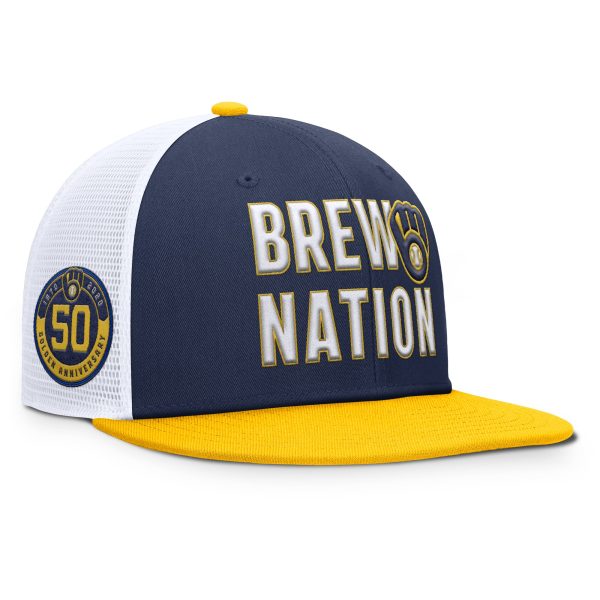 Milwaukee Brewers Pro Shop – mens milwaukee brewers nike navy pro trucker snapback hat Team Clothing and Headwear