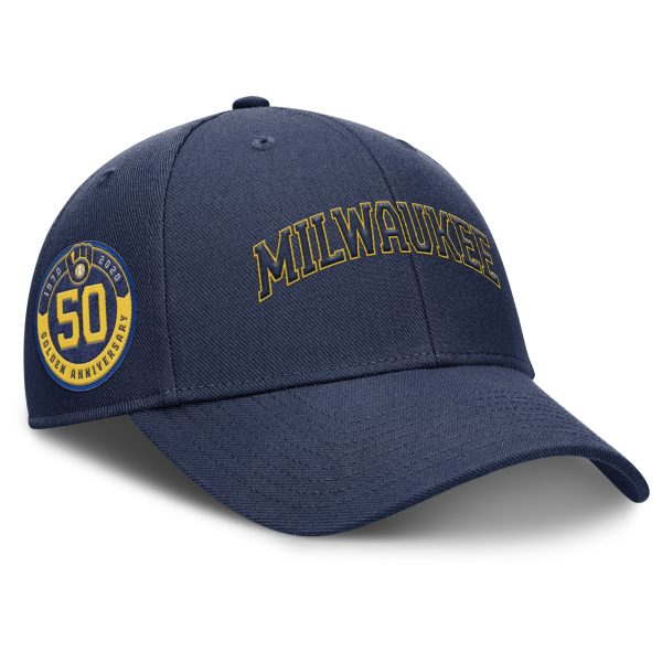 Milwaukee Brewers Pro Shop – mens milwaukee brewers nike navy rise gaberdine adjustable hat Team Clothing and Headwear