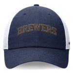 Milwaukee Brewers Pro Shop – mens milwaukee brewers nike navy wordmark adjustable trucker hat Team Clothing and Headwear