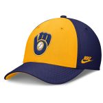 Milwaukee Brewers Pro Shop – mens milwaukee brewers nike navygold rise swoosh performance flex hat Team Clothing and Headwear