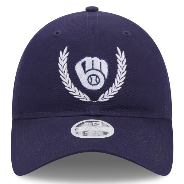 Milwaukee Brewers Pro Shop – womens milwaukee brewers new era navy leaves 9twenty adjustable hat Team Clothing and Headwear