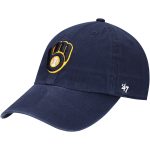 Milwaukee Brewers Pro Shop – youth milwaukee brewers 47 navy team logo clean up adjustable hat Team Clothing and Headwear
