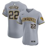 Milwaukee Brewers Pro Shop – mens milwaukee brewers christian yelich nike gray road elite player jersey Team Clothing and Headwear