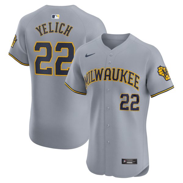 Milwaukee Brewers Pro Shop – mens milwaukee brewers christian yelich nike gray road elite player jersey Team Clothing and Headwear