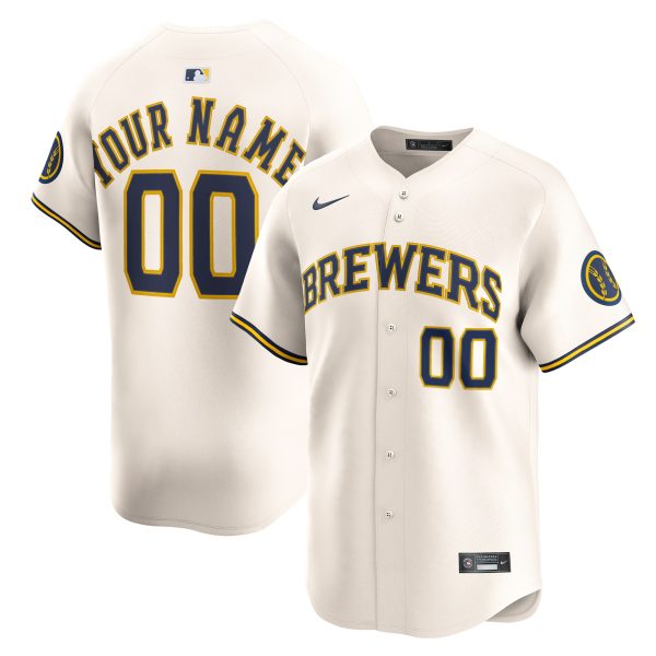 Milwaukee Brewers Pro Shop – mens milwaukee brewers nike cream home limited custom jersey Team Clothing and Headwear