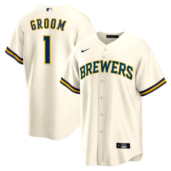 Milwaukee Brewers Pro Shop – mens milwaukee brewers nike white 1 groom home replica jersey Team Clothing and Headwear