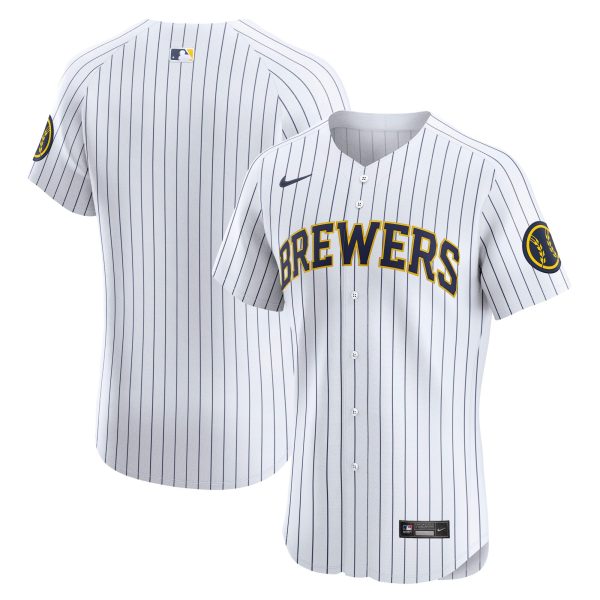 Milwaukee Brewers Pro Shop – mens milwaukee brewers nike white alternate vapor premier elite patch jersey Team Clothing and Headwear